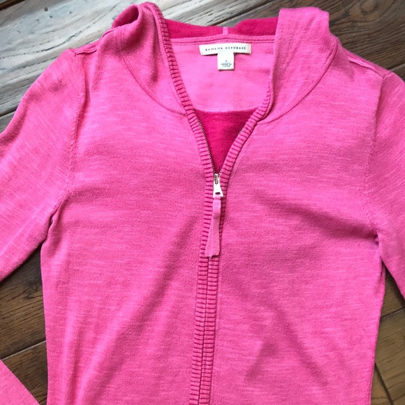 Banana Republic knit hooded zip up sweater pink - Picture 5 of 9